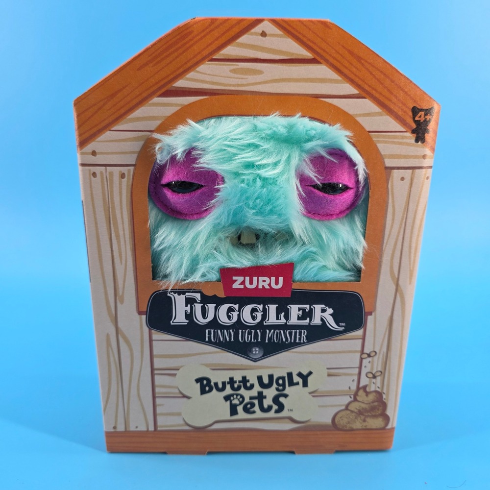 Zuru‎ Fuggler Butt Ugly Pets Funny Ugly Monster Teal Plush Collectible New